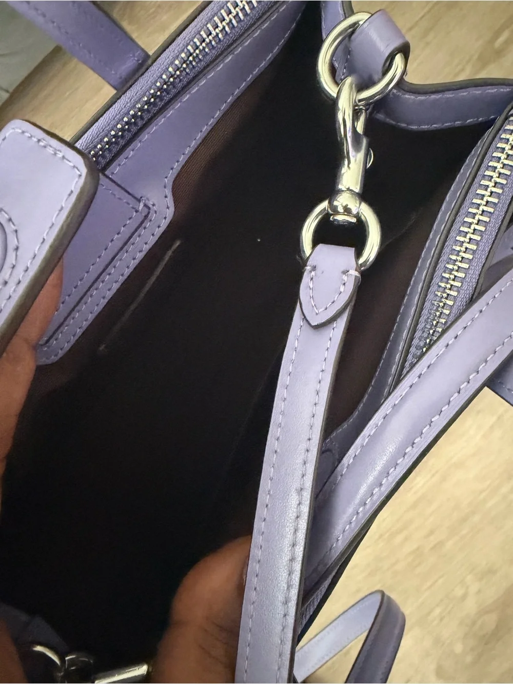 Coach Lavender Leather Mini Satchel with Crossbody Strap